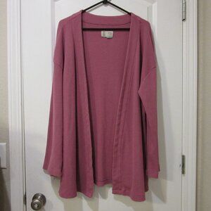 Anthropologie Sweater Saturday Sunday Waffle Knit Cardigan Pink Women's Medium